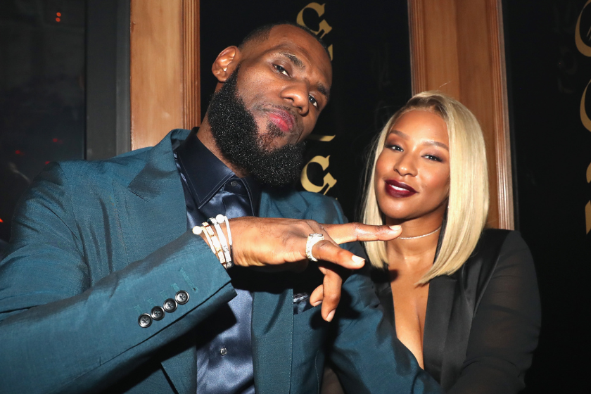 LeBron James (L) and Savannah Brinson attend as Remy Martin presents Beats Party