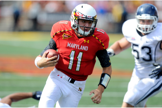 Perry Ellis runs the ball for Maryland in 2012.