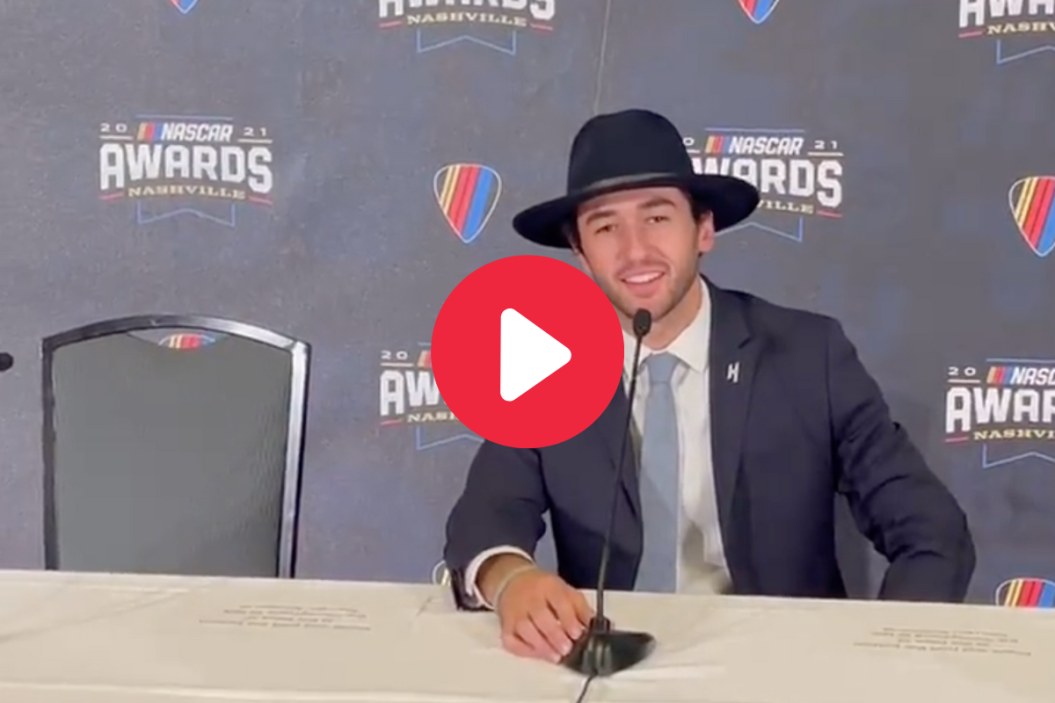 chase elliott hat store interview after winning 2021 most popular driver award