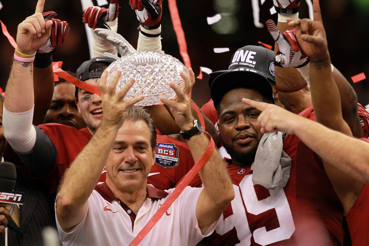 Alabama's national championship trophy shattered