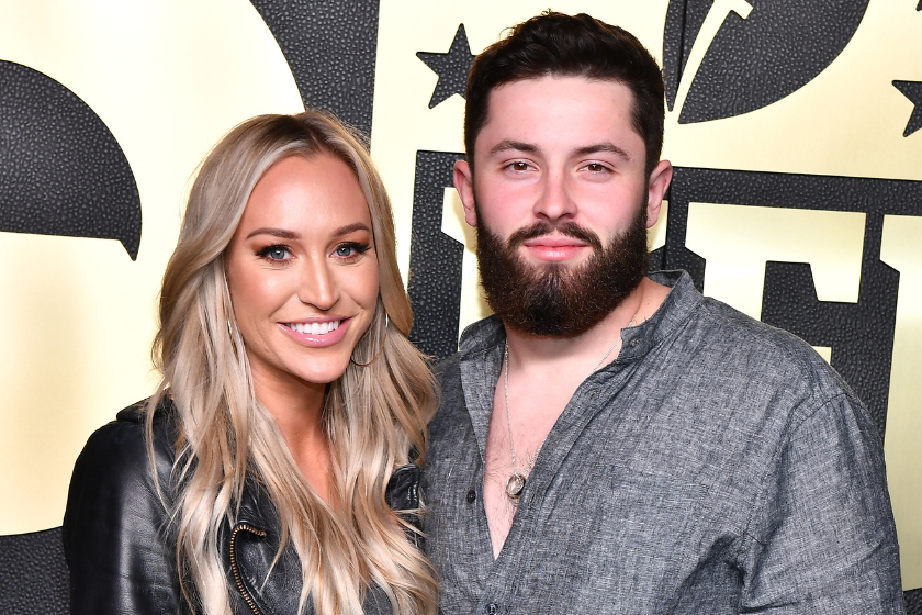 Baker Mayfield & his wife Emily Mayfield attend the 2019 NFL Honors.