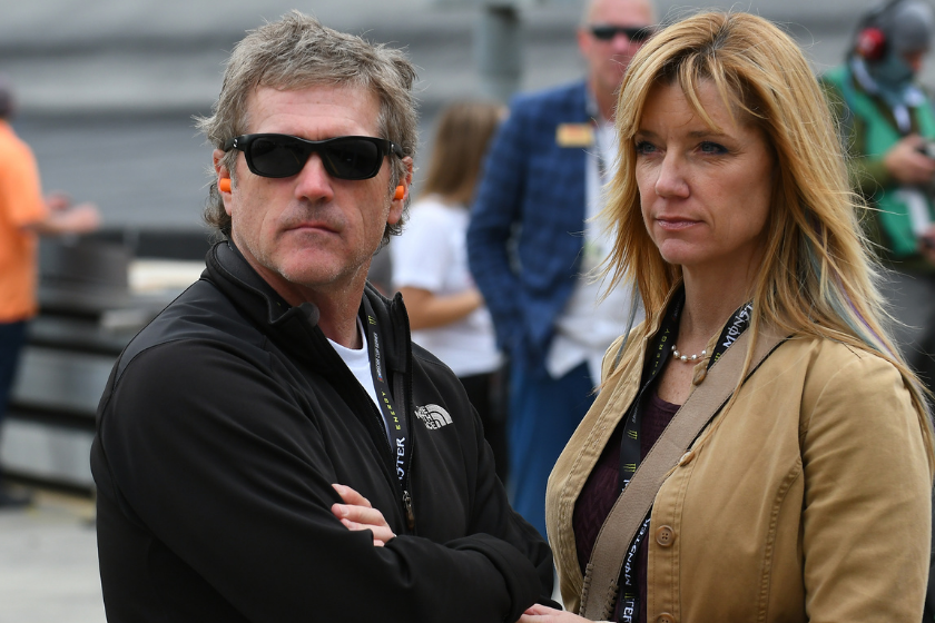 Bobby Labonte and Kristen Labonte during the Monster Energy Cup Series Food City 500 on April 7, 2019, at Bristol Motor Speedway in Bristol, TN