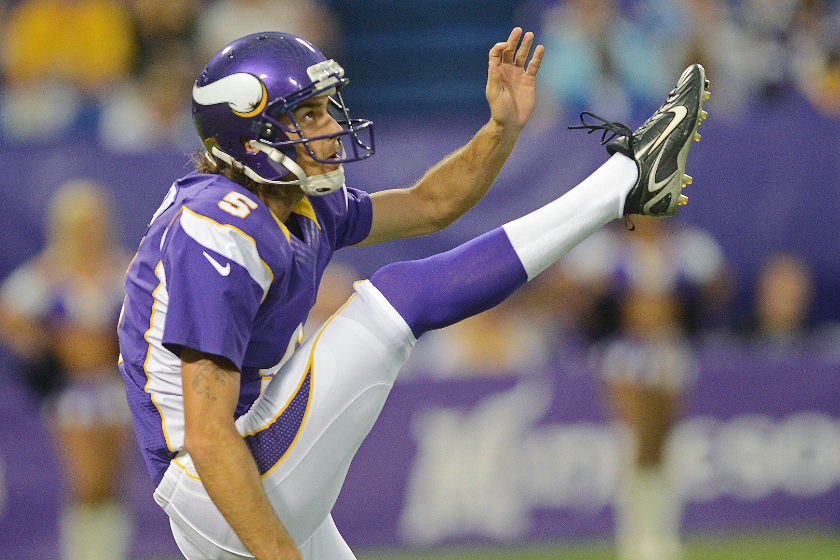 Chris Kluwe #5 of the Minnesota Vikings punts during an NFL game against the San Diego Chargers