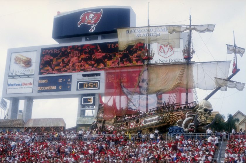 The pirate ship at Raymond James Stadium in 1998.