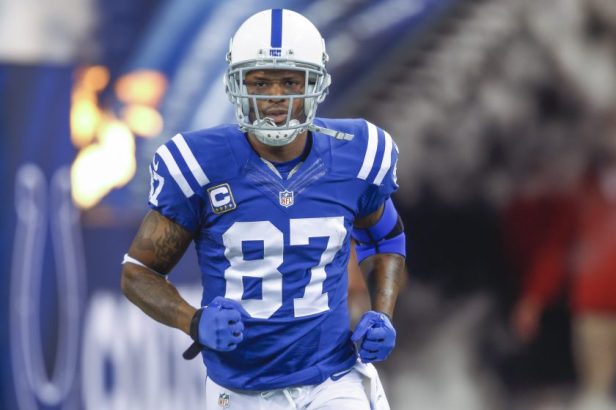Reggie Wayne takes the field for the Colts in 2014.