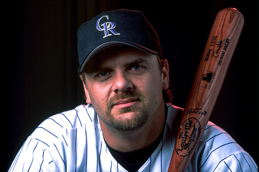 Larry Walker #33 of the Colorado Rockies poses for a photo at Coors Field circa 2001