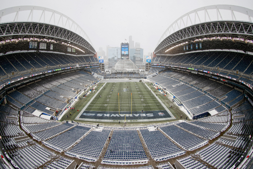 Lumen Field, home of the Seattle Seahawks, before a game in 2021.