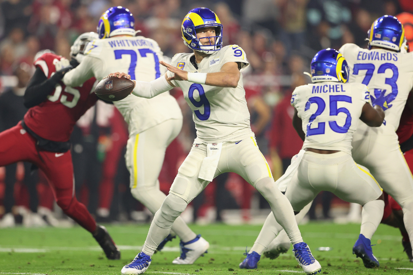 Rams quarterback Matthew Stafford throws against the Arizona Cardinals.
