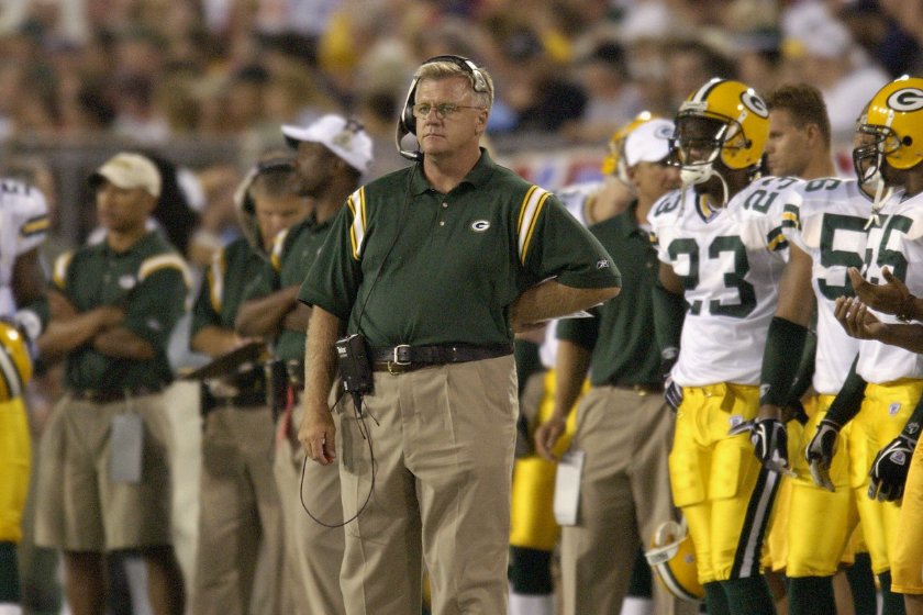 Green Bay Packers head coach Mike Sherman watches his team play against the Kansas City Chiefs.