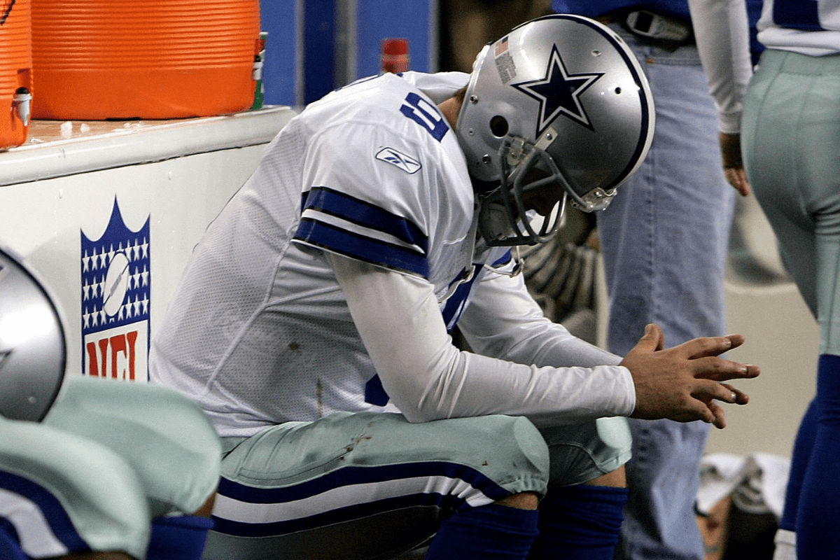 Dallas Cowboys quarterback Tony Romo reflects on the fumbling a field goal snap against the Seattle Seahawks in the 2006 NFL Playoffs.