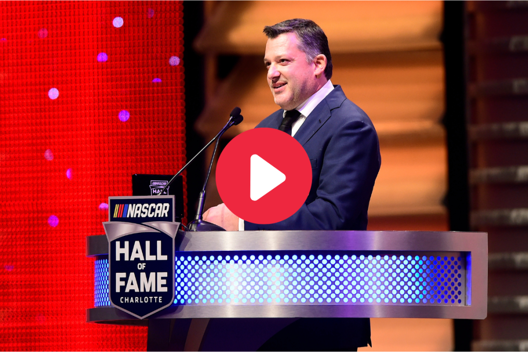 Tony Stewart speaks during the 2020 NASCAR Hall of Fame Induction Ceremony at Charlotte Convention Center on January 31, 2020 in Charlotte, North Carolina