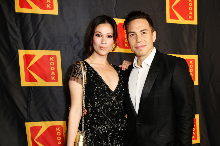 Apolo Ohno and Bianca Stam attend the Kodak Film Awards in 2020.