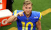Cooper Kupp celebrates a win after a game against the Detroit Lions at SoFi Stadium on October 24, 2021.