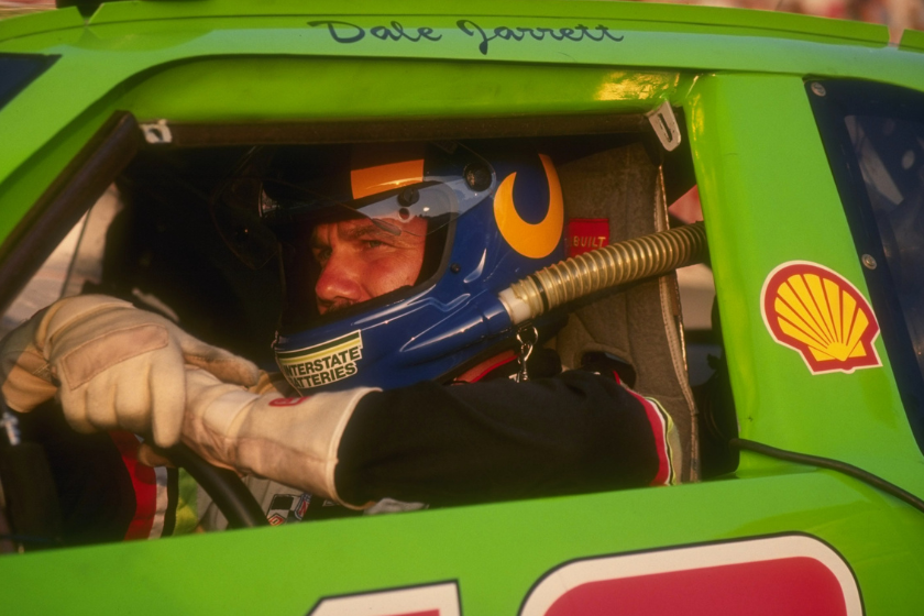 Dale Jarrett in his Joe Gibbs Racing Chevrolet during a race in 1993