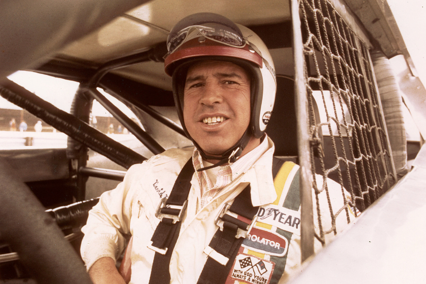 David Pearson behind the wheel of stock car in 1972