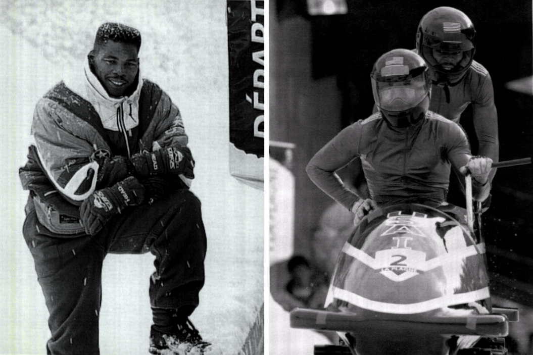 Hershcel Walker competes on the two-man bobsled team at the 1992 Winter Olympics.