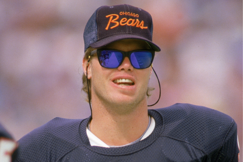 Jim McMahon looks on during a Chicago Bears game.
