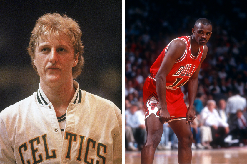 Larry Bird hysterically responded to Craig Hodges shooting challenge in 1990.