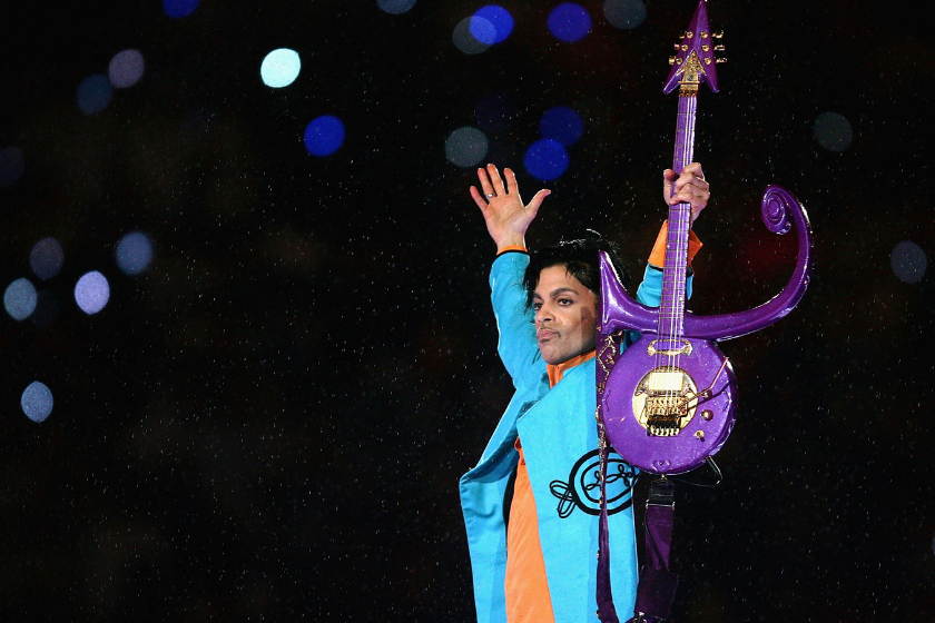Prince after playing the halftime show at Super Bowl XLI.