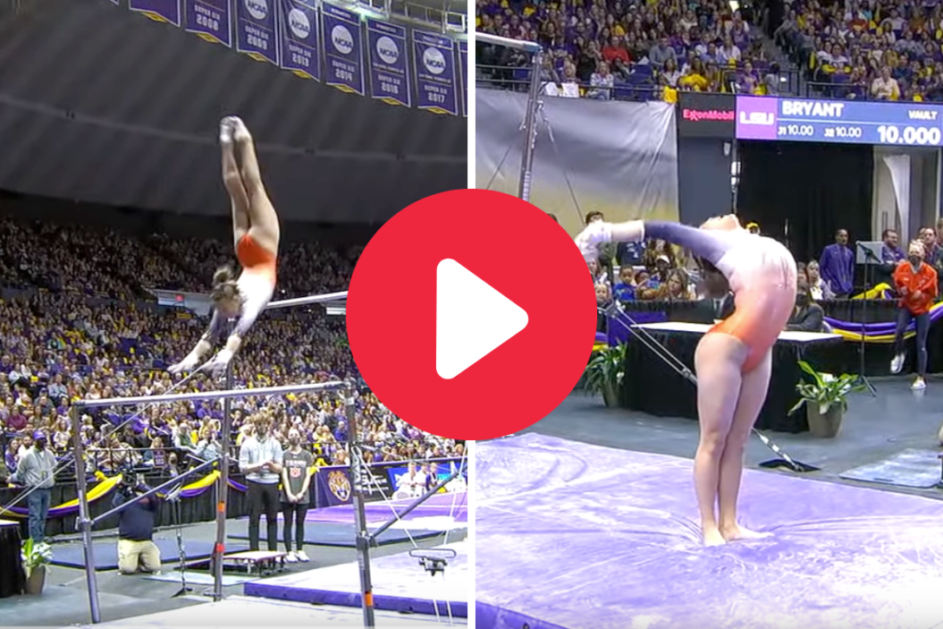 Auburn's Suni Lee scores the first perfect 10 of her collegiate career on the uneven bars.