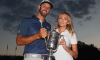 Paulina Gretzky and Dustin Johnson pose after the 2016 US Open