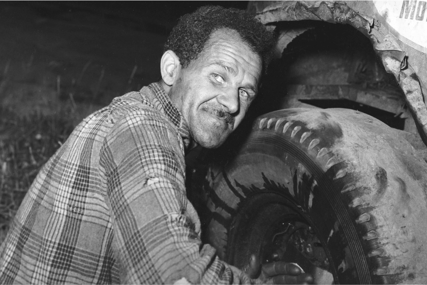 Wendell Scott works on one of his Modified stock cars in the 1950s
