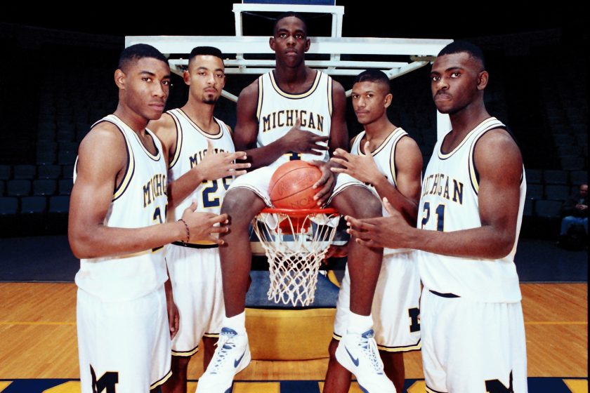 Michigan's Fab Five poses for a picture in 1991.