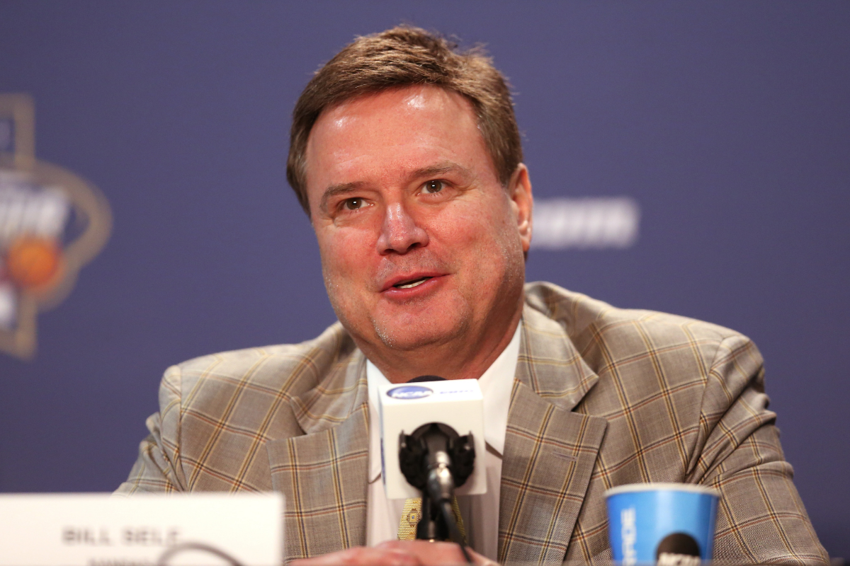 Kansas coach Bill self at a press conference in 2016.