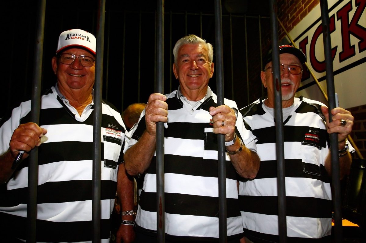 Donnie Allison, Bobby Allison, and Red Farmer behind bars