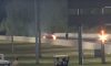 Drag Racer Jumps Out of Flaming Mustang