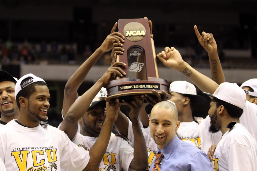 VCU celebrates a 2011 NCAA Tournament win.