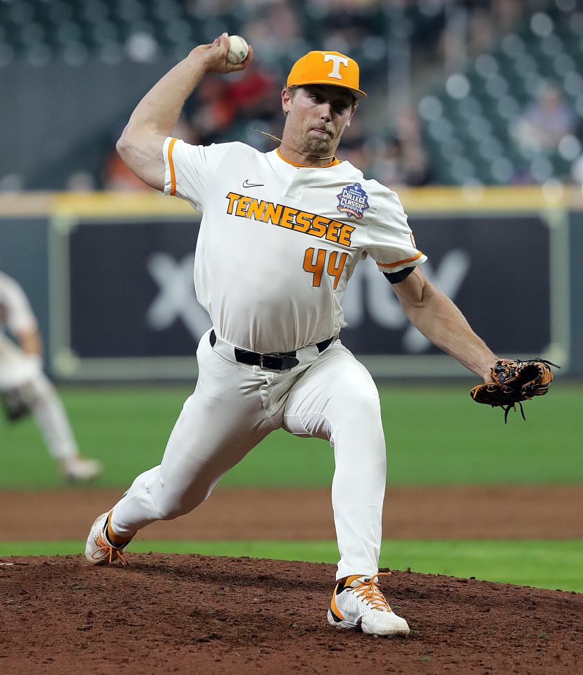 UT's Ben Joyce pitches against Baylor in 2022.