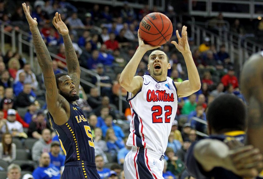 Marshall Henderson shoots during the 2013 NCAA tournament game against La Salle.