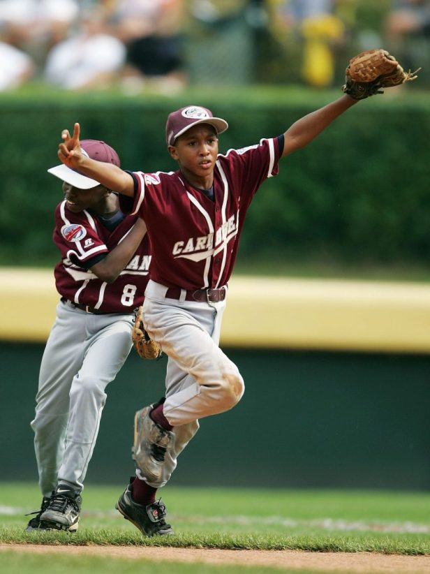 Jonathan Schoop celebrates during the 2004 LLWS.
