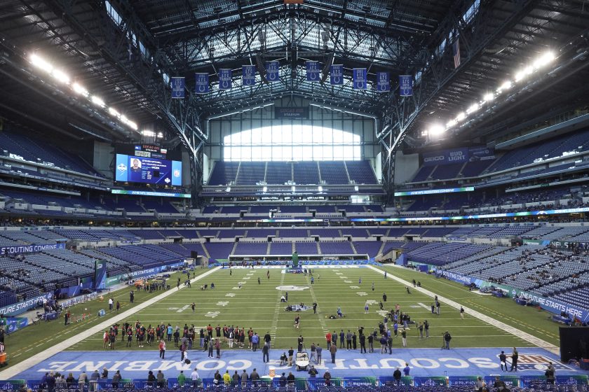 Overall view of Lucas Oil Stadium during the 2018 NFL Combine.