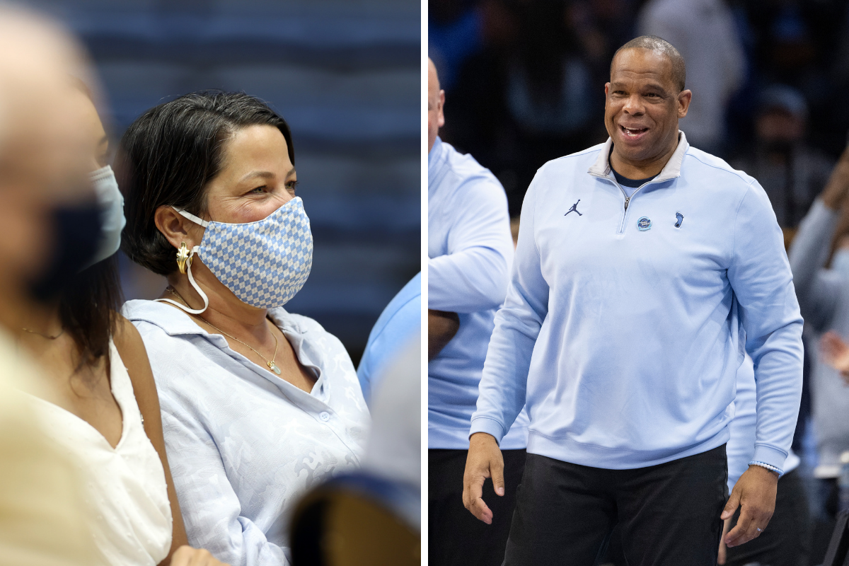 Hubert Davis had cool moment with Coach K's wife before game