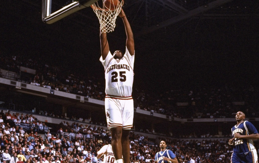Oliver Miller dunks against Murray State in the 1992 NCAA Tournament.