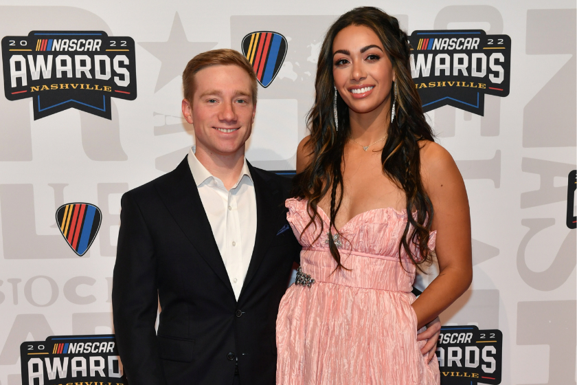 Tyler Reddick and Alexa De Leon attend the 2022 NASCAR Awards and Champion Celebration at the Music City Center on December 1 in Nashville, Tennessee