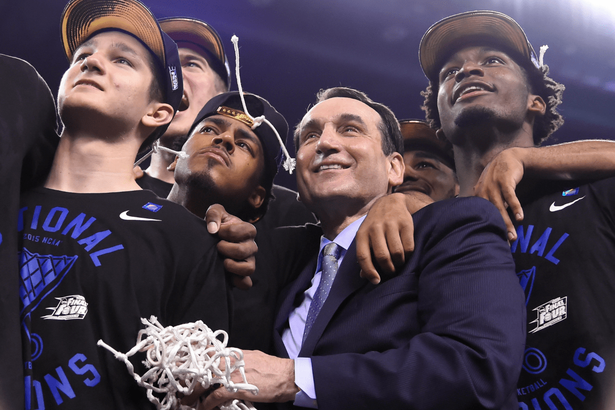 Coach K and Duke celebrate their 2015 National Championship