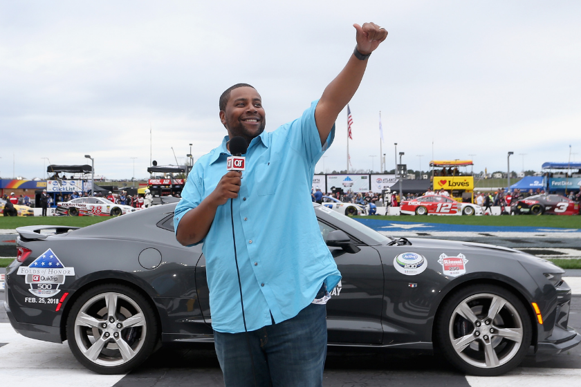 American actor and comedian Kenan Thompson gives the command to start engines prior to the Monster Energy NASCAR Cup Series Folds of Honor QuikTrip 500 at Atlanta Motor Speedway on February 25, 2018 in Hampton, Georgia