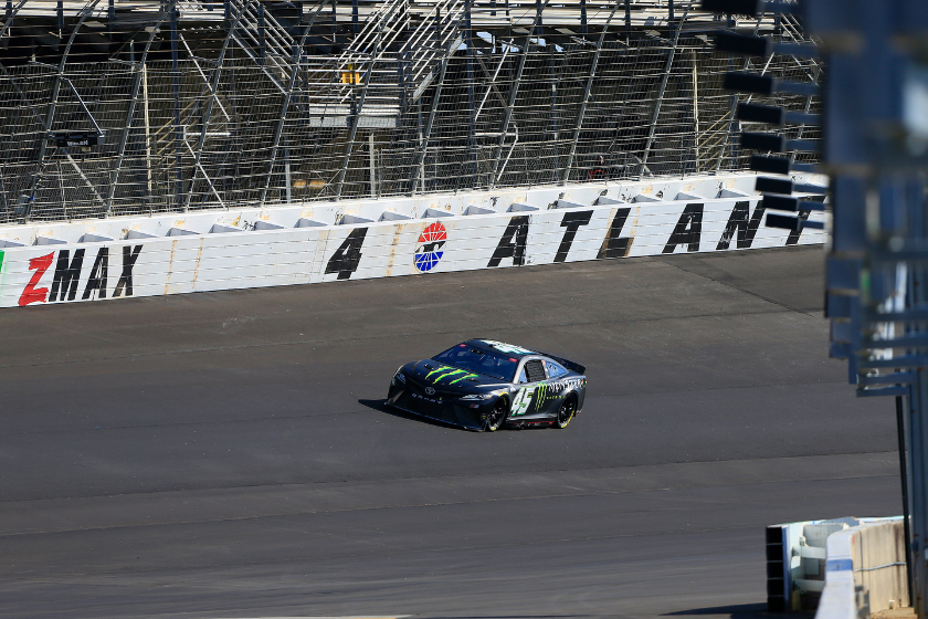 Kurt Busch comes off Turn 4 during NASCAR Cup Series Goodyear Tire Testing at the revamped Atlanta Motor Speedway on January 6, 2022 in Hampton, Georgia