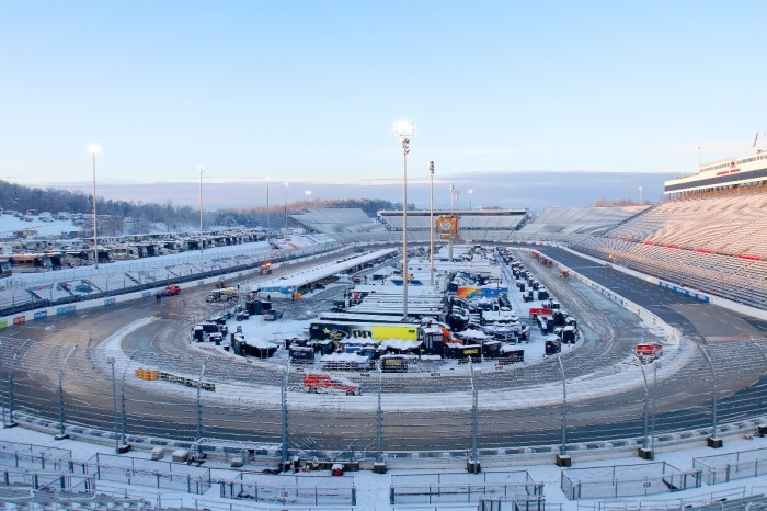 Martinsville Speedway Looked Like a Winter Wonderland After One Snowstorm in March