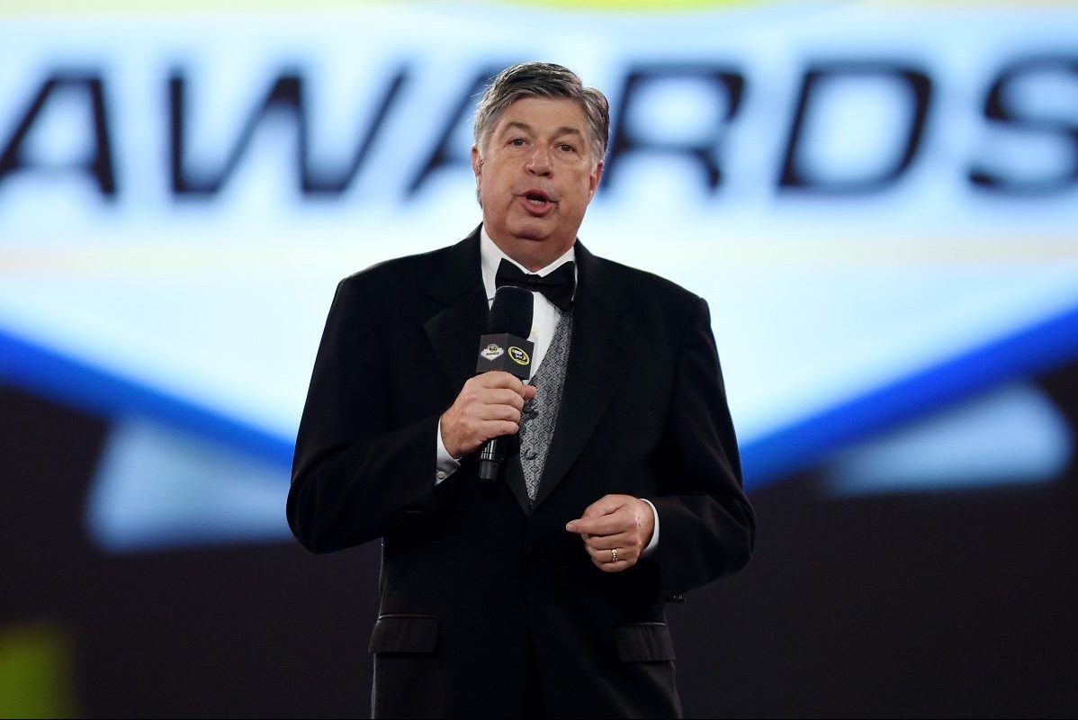 Mike Joy speaks during the 2014 NASCAR Sprint Cup Series Awards at Wynn Las Vegas on December 5, 2014 in Las Vegas, Nevada