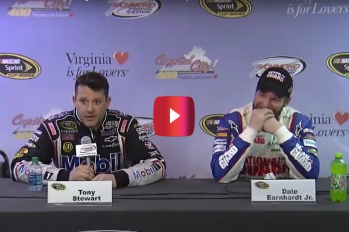 Dale Earnhardt Jr. Tries His Damndest Not to Laugh While Tony Stewart Insults Reporter