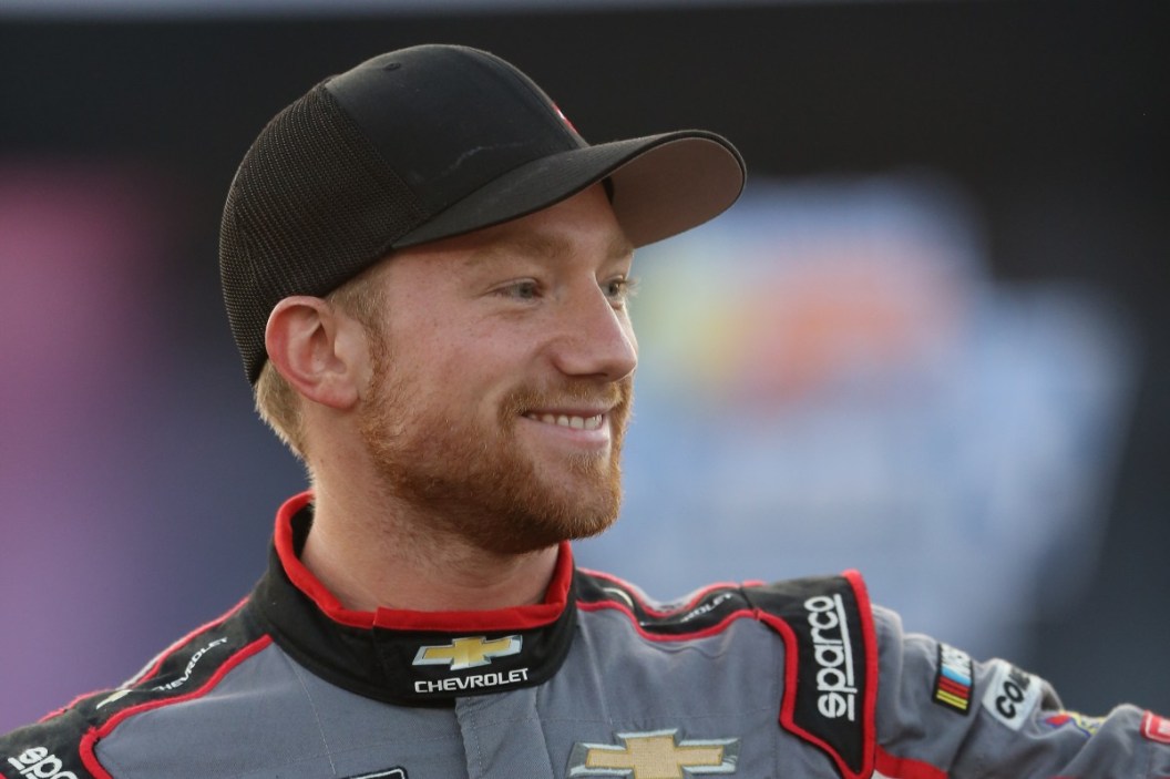 Tyler Reddick (8) Chevrolet looks on during driver introductions prior to the Federated Auto Parts 400 Salute to First Responders NASCAR Cup Series Playoff Race on September 11, 2021, at the Richmond International Raceway in Richmond, VA