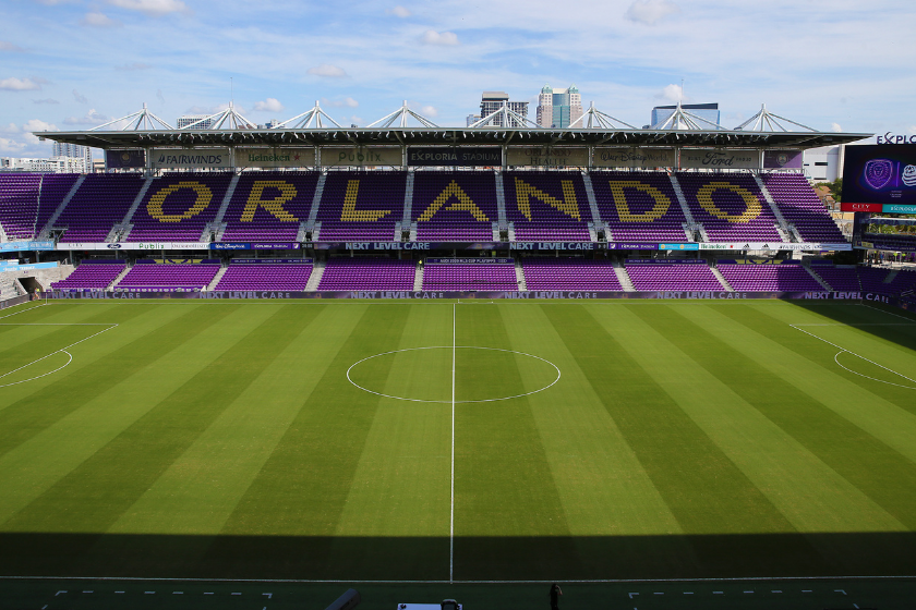 The Exploria Stadium pitch before an MLS game