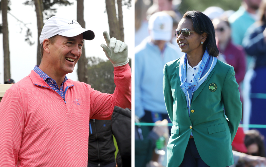 Peyton Manning and Condoleeza Rice are members of Augusta National Golf Club.
