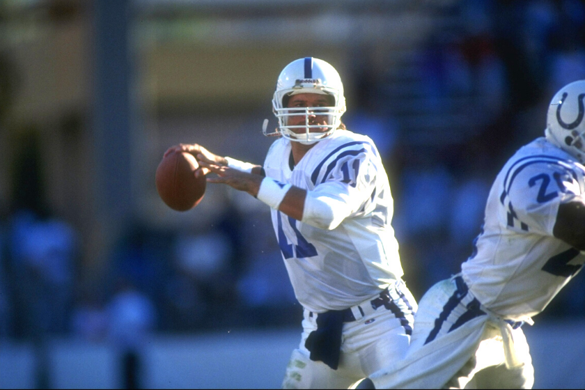 The Indianapolis Colts selected quarterback Jeff George with the No. 1 pick in the 1990 NFL Draft.
