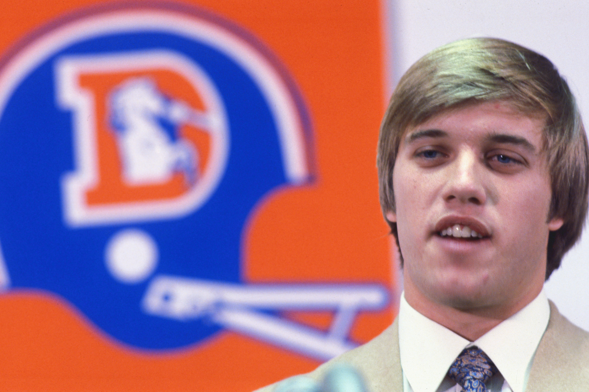 John Elway after he was drafted by the Broncos in 1983.
