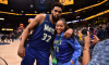Minnesota Timberwolves star Karl-Anthony Towns and his girlfriend Jordyn Woods after Game 1 of the NBA Playoffs against the Memphis Grizzlies.